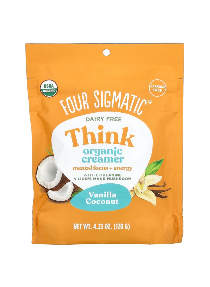 Think Organic Creamer, Dairy Free, Vanilla Coconut, 4.23 oz (120 g)